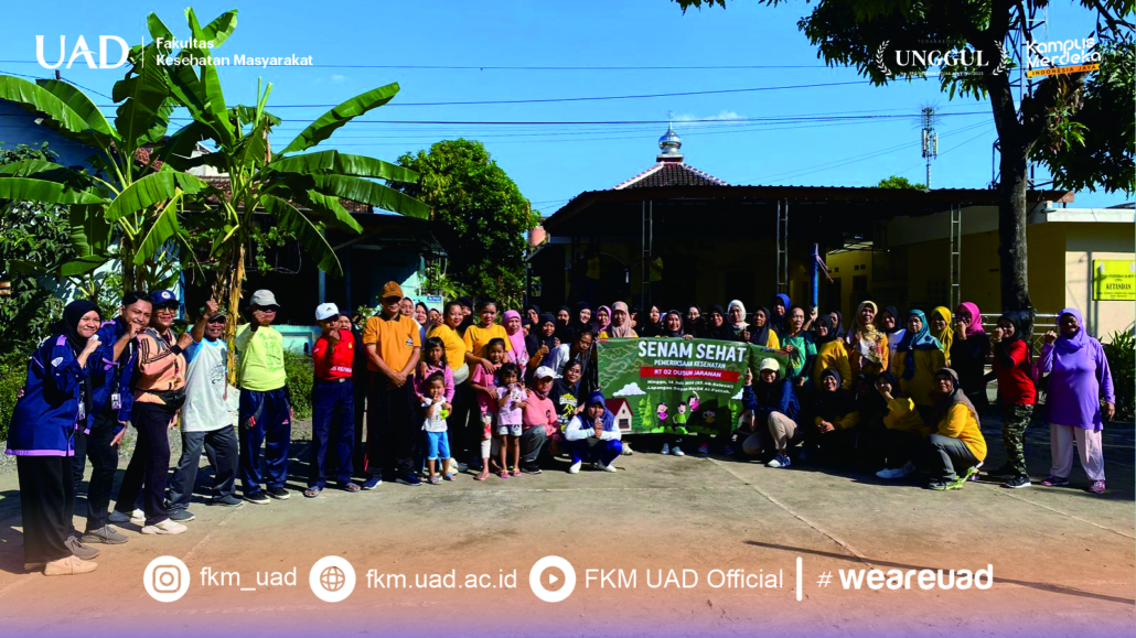 TIM PBL FKM UAD MELAKUKAN EDUKASI TERKAIT HIPERTENSI SERTA MELAKUKAN SENAM BERSAMA DAN SKRINING KESEHATAN DI RT 02 DUSUN JARANAN