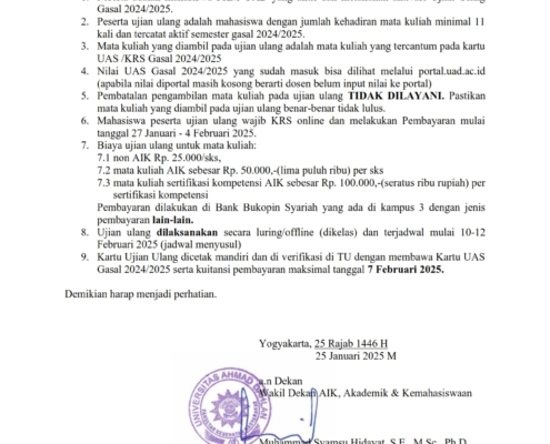 UJIAN ULANG SEMESTER GASAL 2024-2025