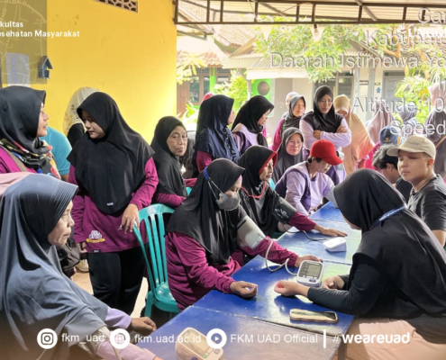 Pemeriksaan Kesehatan oleh Tim PBL Mahasiswa FKM UAD Kepada Warga Tegalkopen Wonocatur