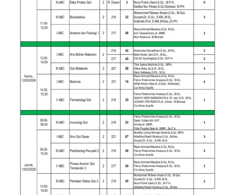 Jadwal Ujian Ulang Semester Gasal T.A 2025/2026