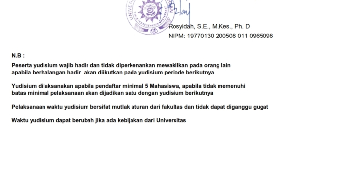 JADWAL YUDISIUM FKM UAD PERIODE MEI-JUNI 2026